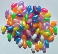 100 9x6mm Acrylic Pearlized Oval Mix